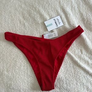 NWT Red ribbed bikini bottoms